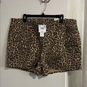American Eagle Outfitters Leopard Print Jean Shorts